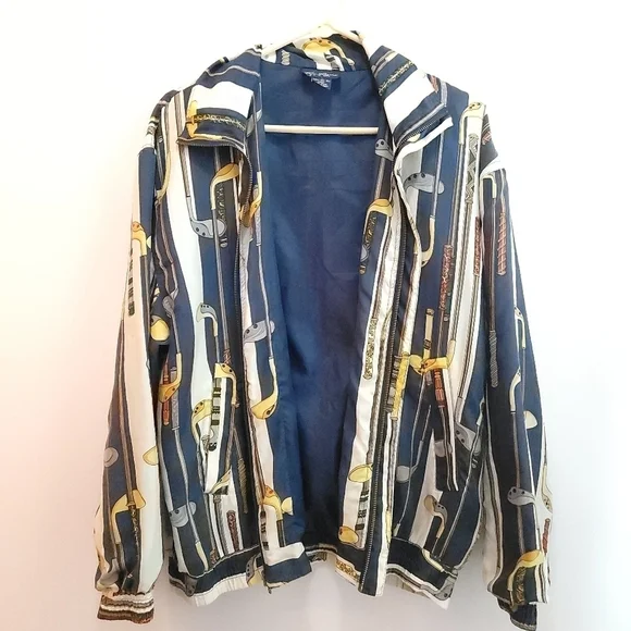 Vintage Kim Rogers Sport 100% Silk Bomber Jacket Size M - Picture 3 of 5